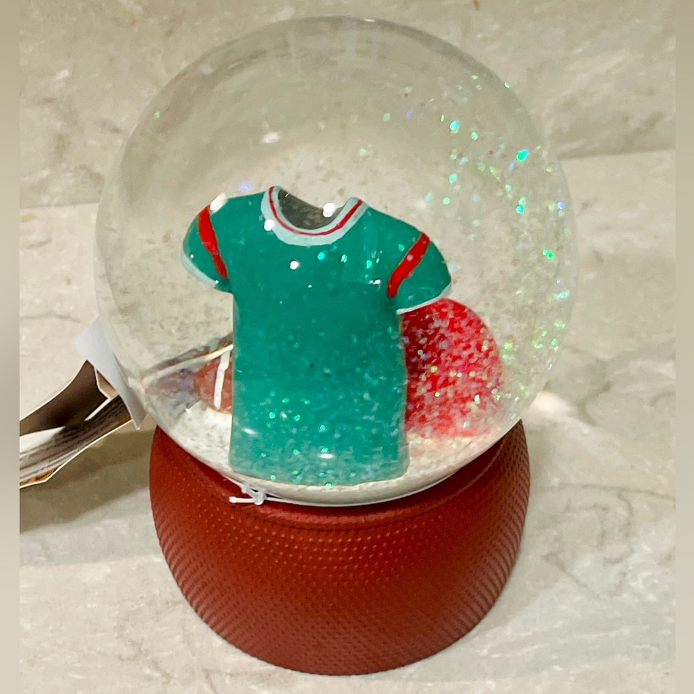 NEW Football snow globe, Jersey, helmet, football on football base! Great gift! - Picture 7 of 9